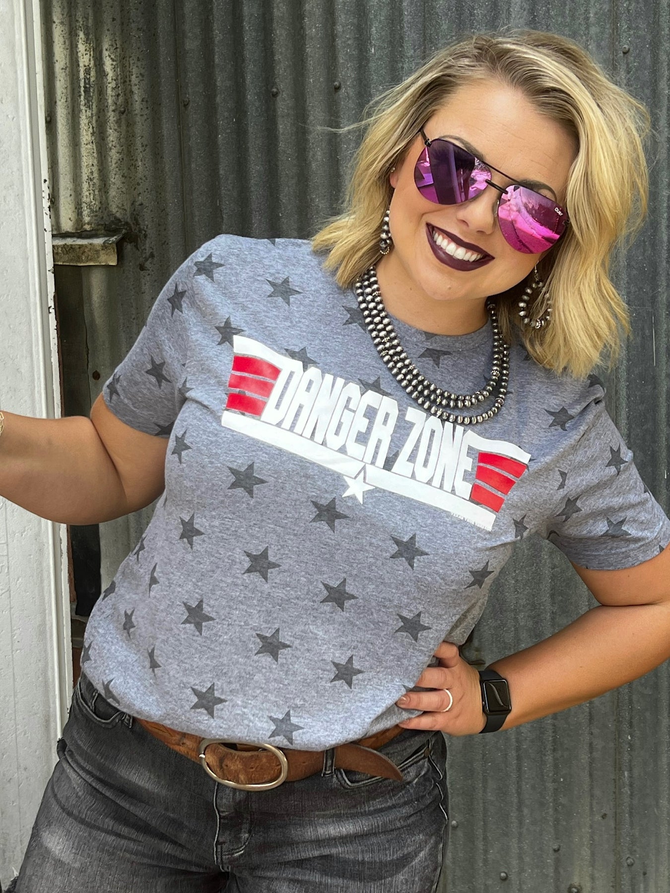 Texas True Threads Danger Zone Stars Canvas T-Shirt