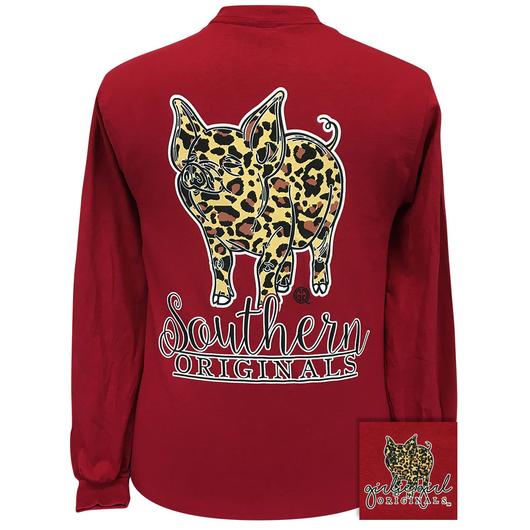 Girlie Girl Originals Leopard Pig Long Sleeves T Shirt