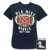 Ole Miss Rebels Leopard Football T-Shirt
