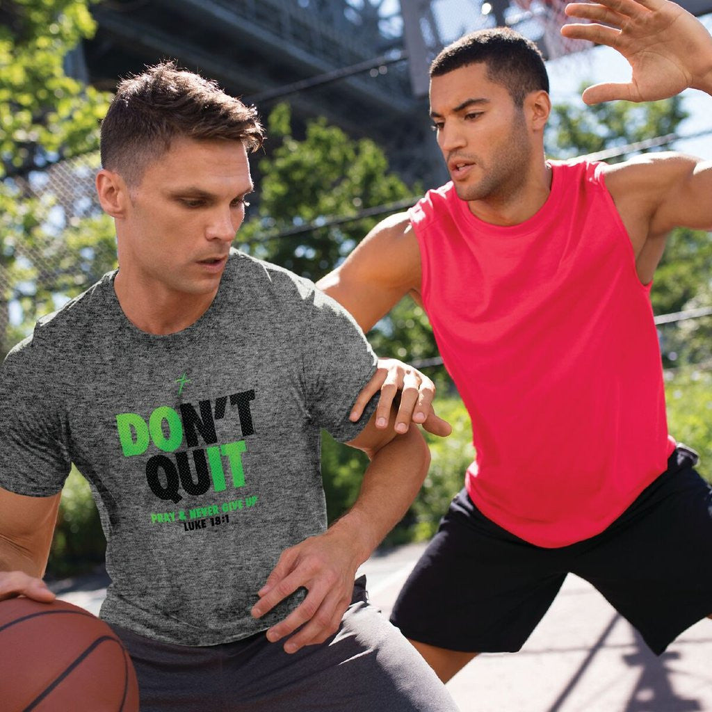 Kerusso Don't Quit Pray & Never Give Up Active Unisex Bright T Shirt - SimplyCuteTees