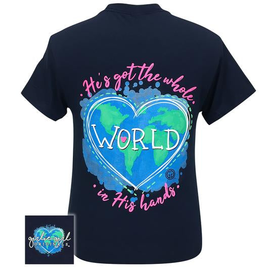 Girlie Girl Originals Preppy Whole World In His Hands T-Shirt
