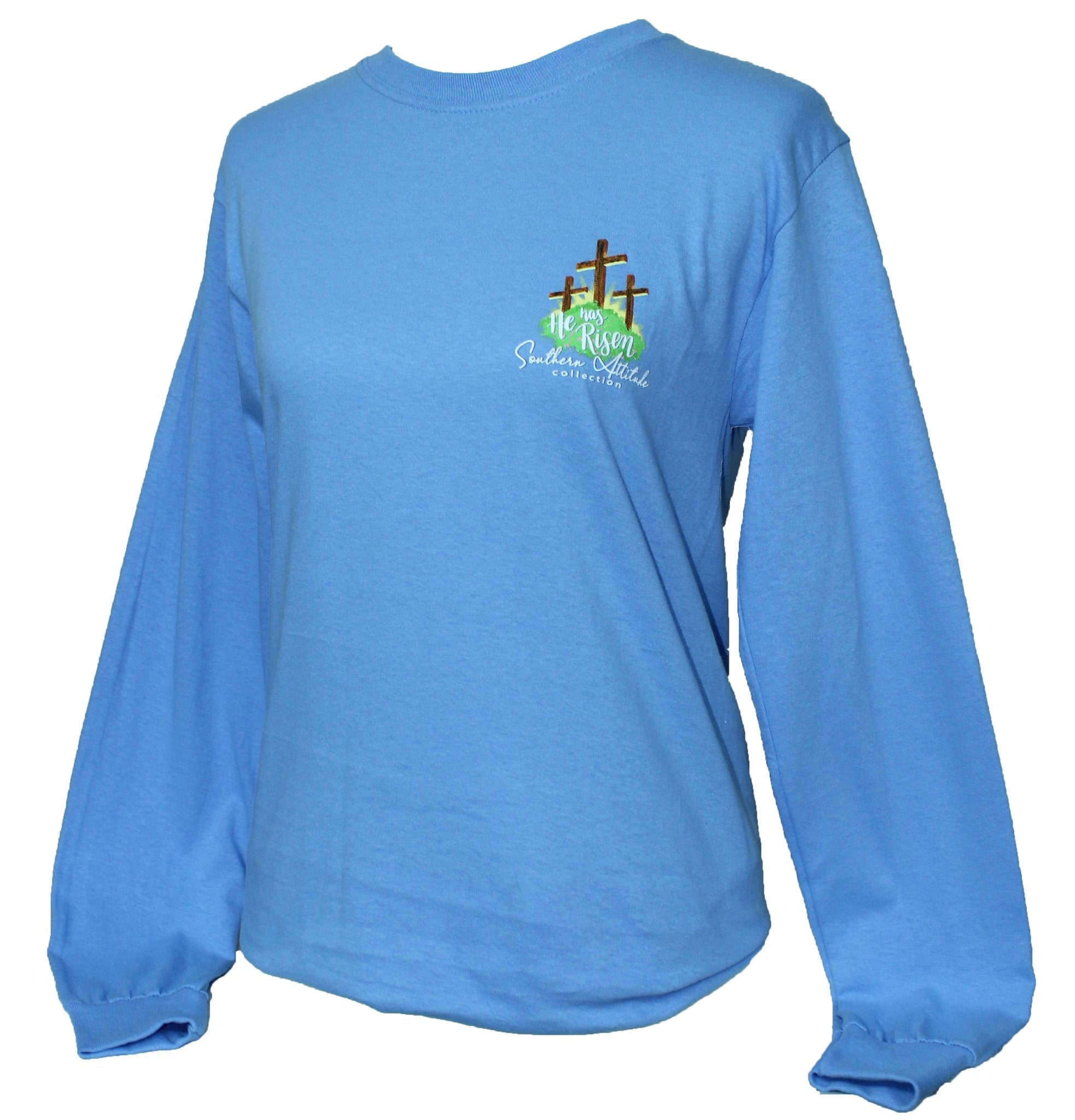 SALE Southern Attitude Easter He Has Risen Bunny Long Sleeve T-Shirt