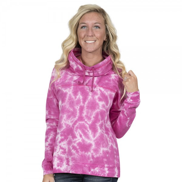 SALE Simply Southern Preppy Jesus In Me Tiedye Cowl Neck Pullover Hoodie T-Shirt