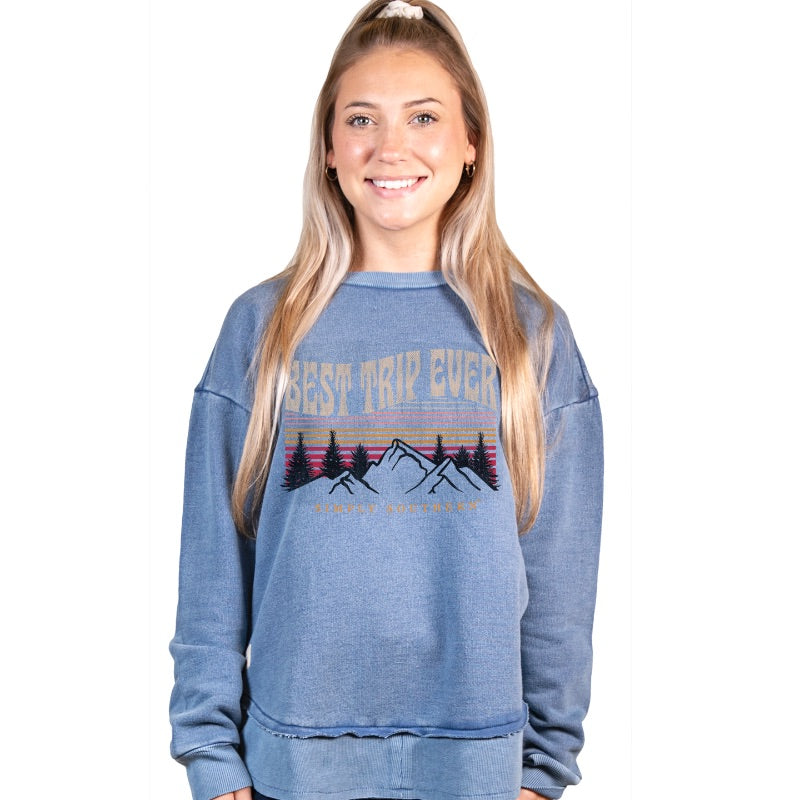 SALE Simply Southern Best Trip Ever Long Sleeve Crew Sweatshirt
