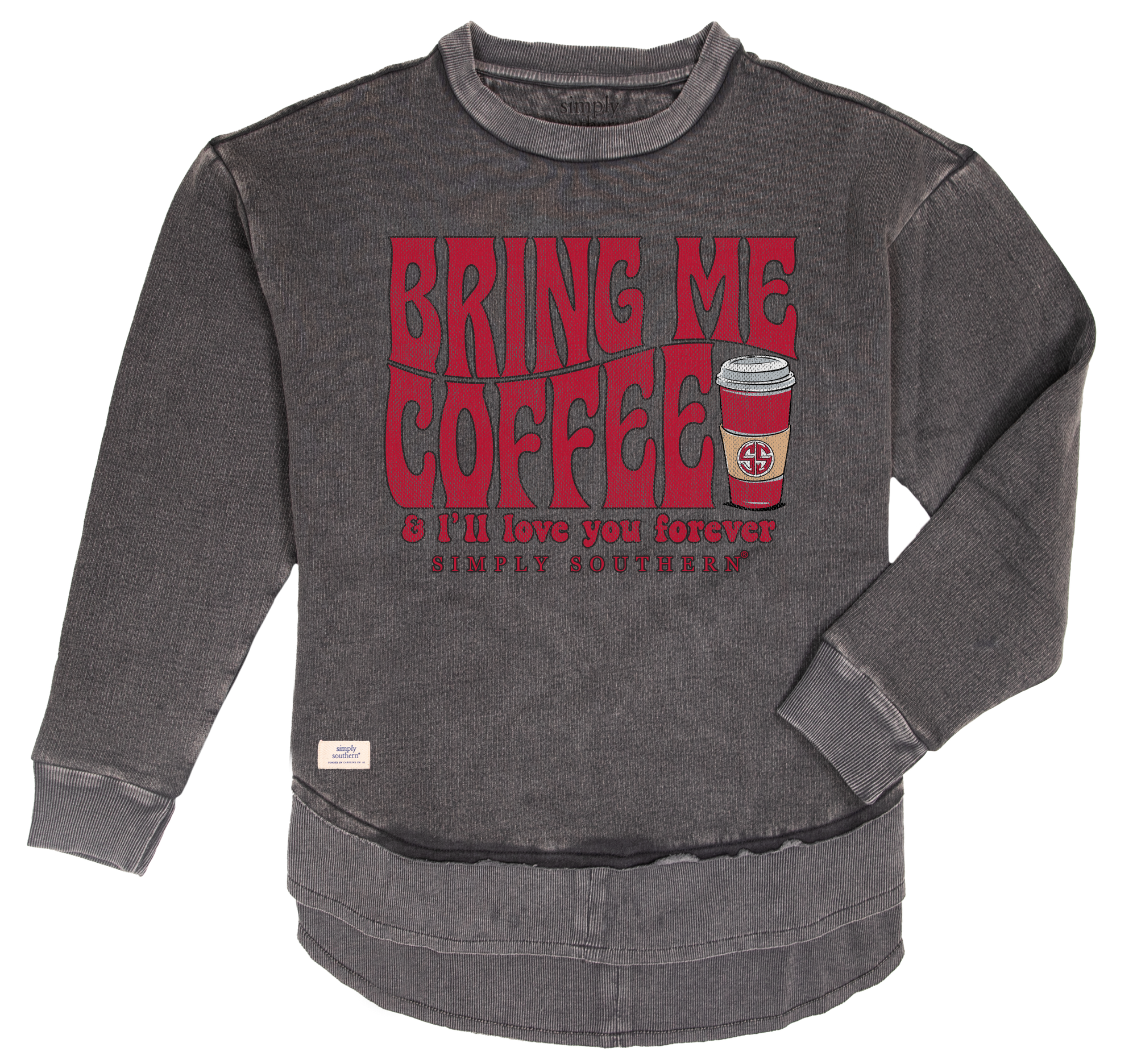 Simply Southern Bring Coffee Long Sleeve Crew Sweatshirt