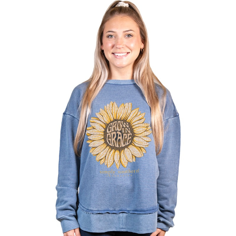 Simply Southern Grace Sunflower Long Sleeve Crew Sweatshirt