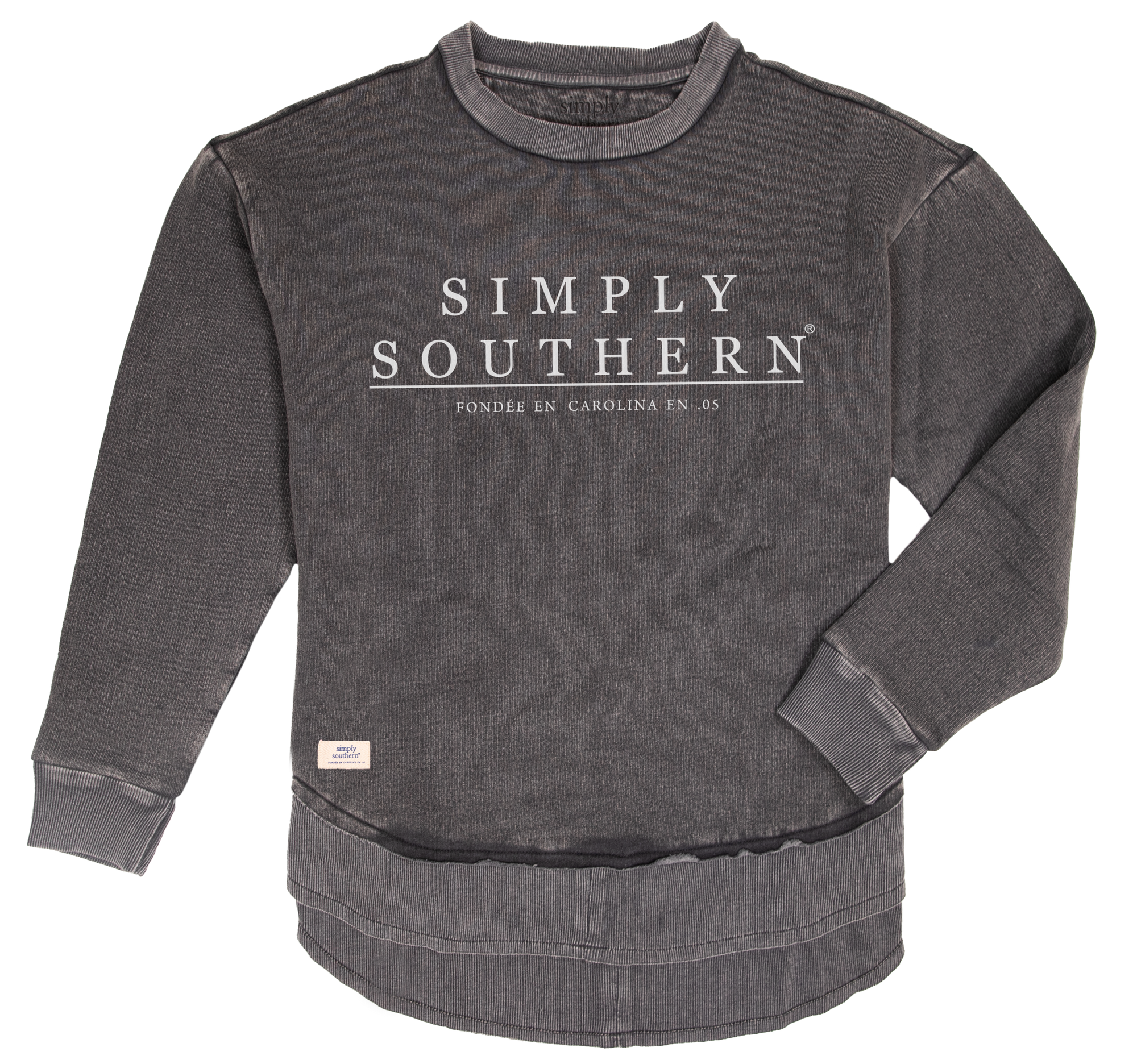 Simply Southern Classic Logo Grey Long Sleeve Crew Sweatshirt