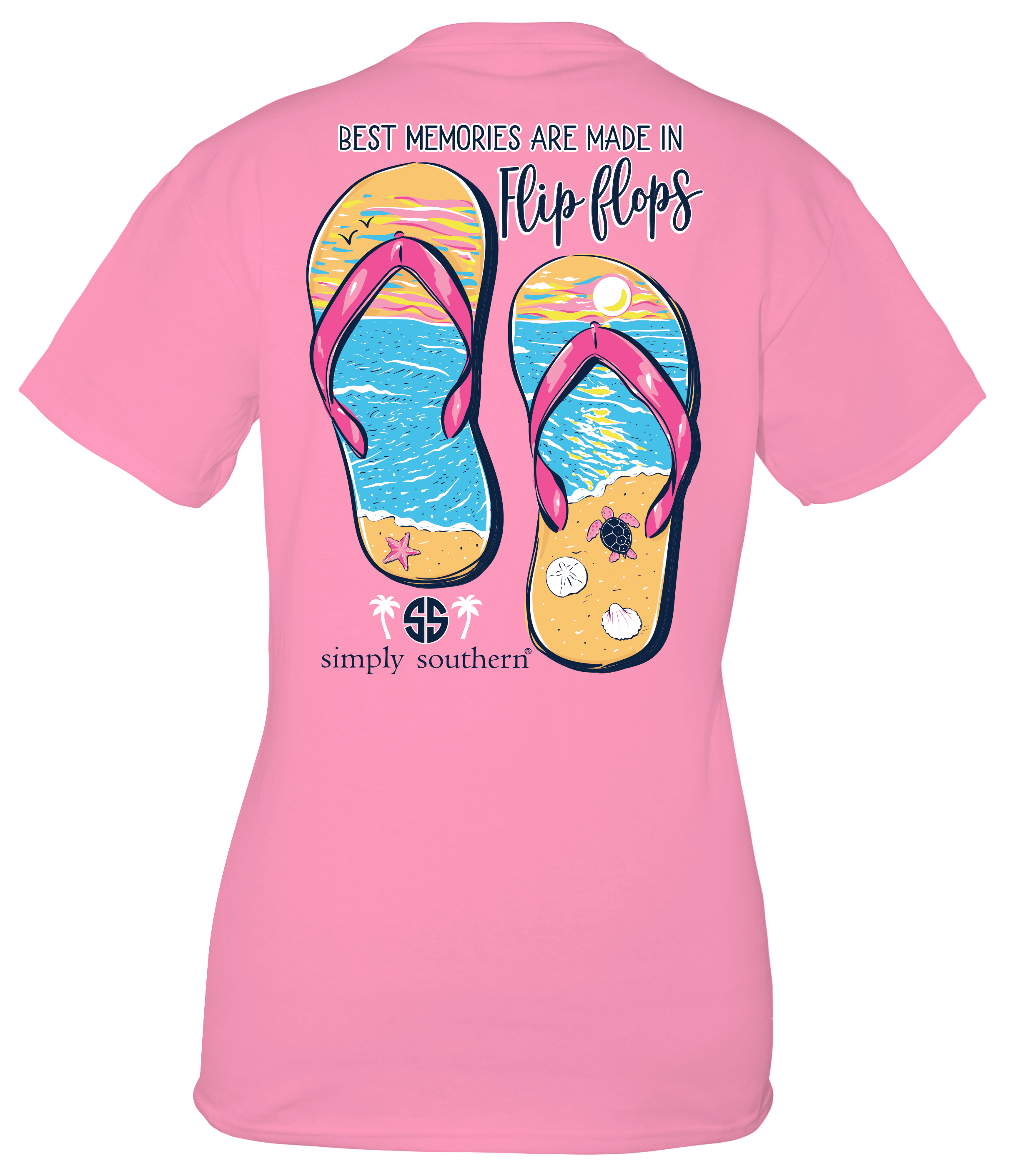 Simply Southern Preppy Flip Flop Tee in Blues – Country Club Prep