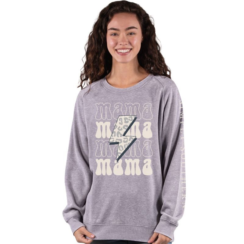 Simply Southern Mama Bolt Long Sleeve Crew Sweatshirt