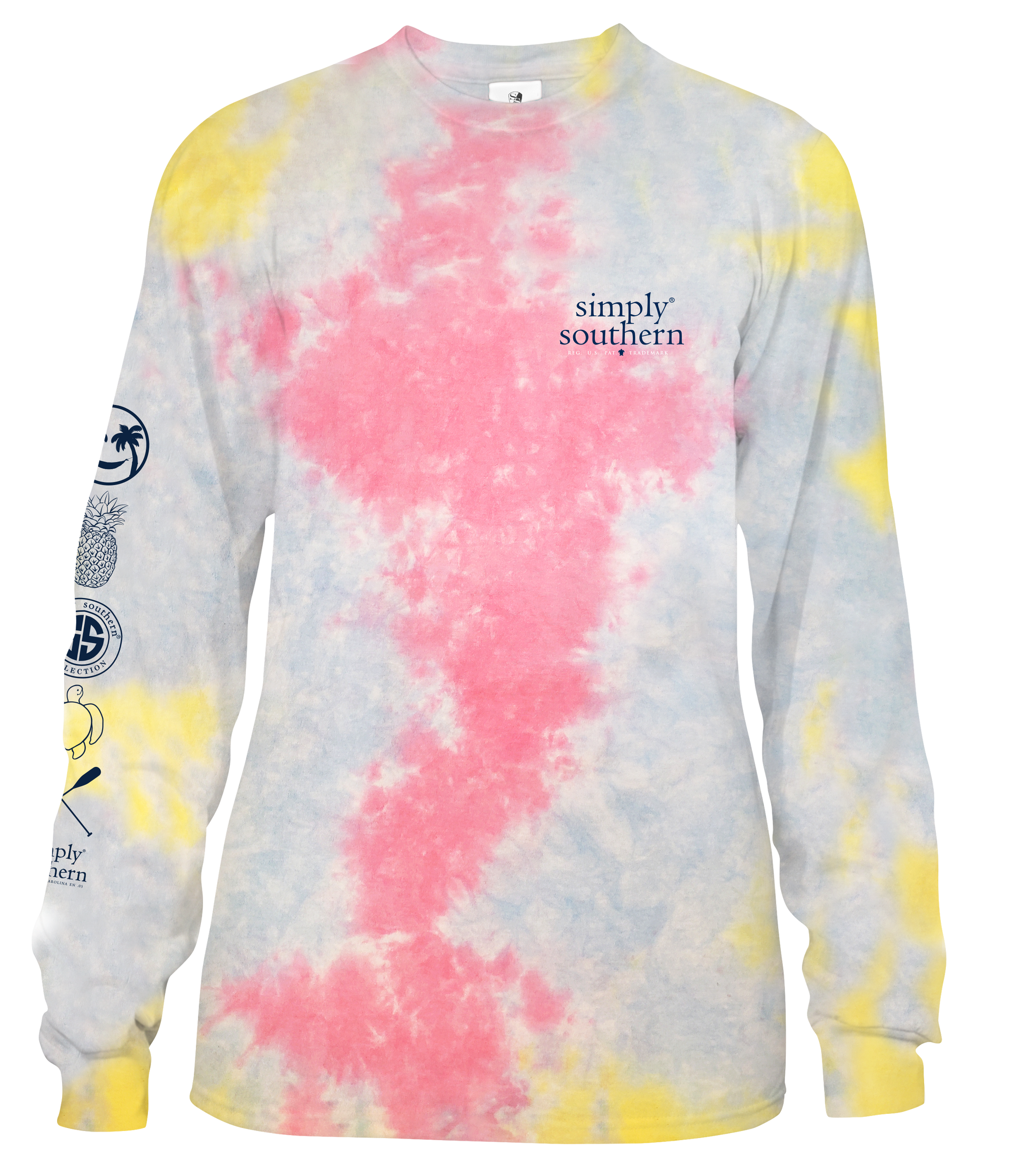 SALE Simply Southern Life Is Short Happy Tie Dye Long Sleeve T-Shirt