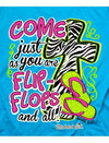 Cherished Girl Come as you are Flip Flops Zebra Cross Girlie Christian Bright T Shirt - SimplyCuteTees