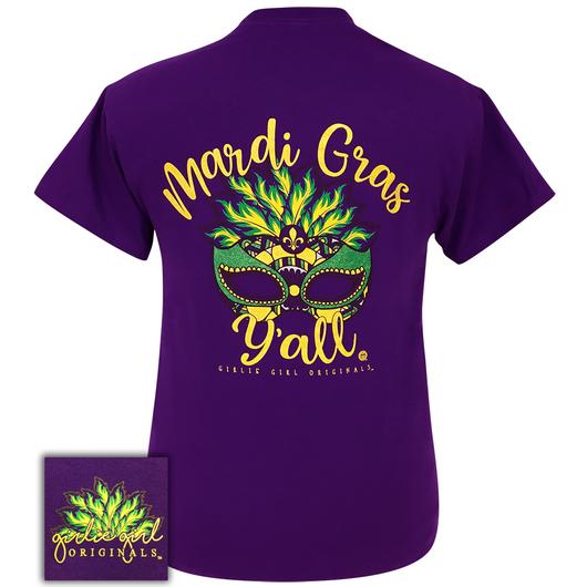 Girlie Girl Originals Preppy Mardi Gras Y’all Mask T-Shirt