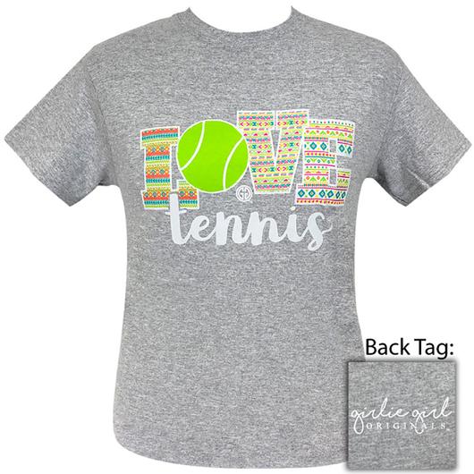Girlie Girl Originals Preppy Love Tennis Leopard Aztec T-Shirt