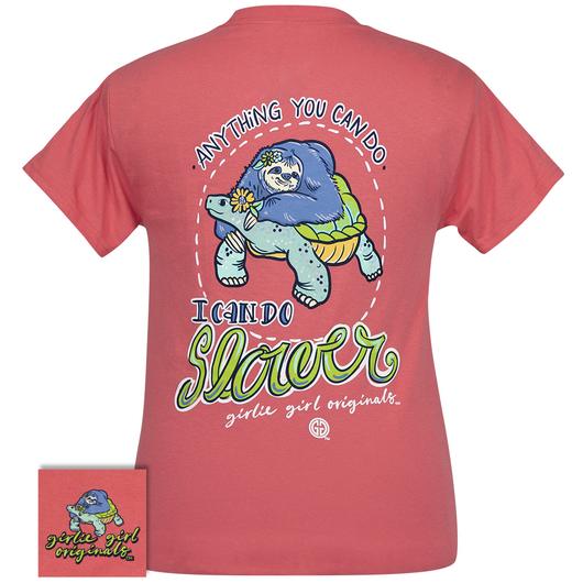 Girlie Girl Originals Preppy Do Slower Turtle Sloth T-Shirt