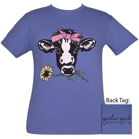 Girlie Girl Originals Preppy Sunflower Cow T-Shirt -