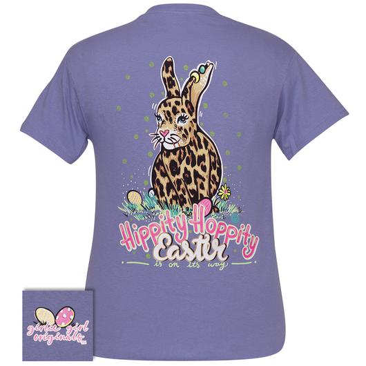 Girlie Girl Originals Preppy Hippity Hoppity Easter Leopard Rabbit T-Shirt
