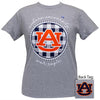 Alabama Auburn Tigers Plaid Logo Sports Grey T-Shirt