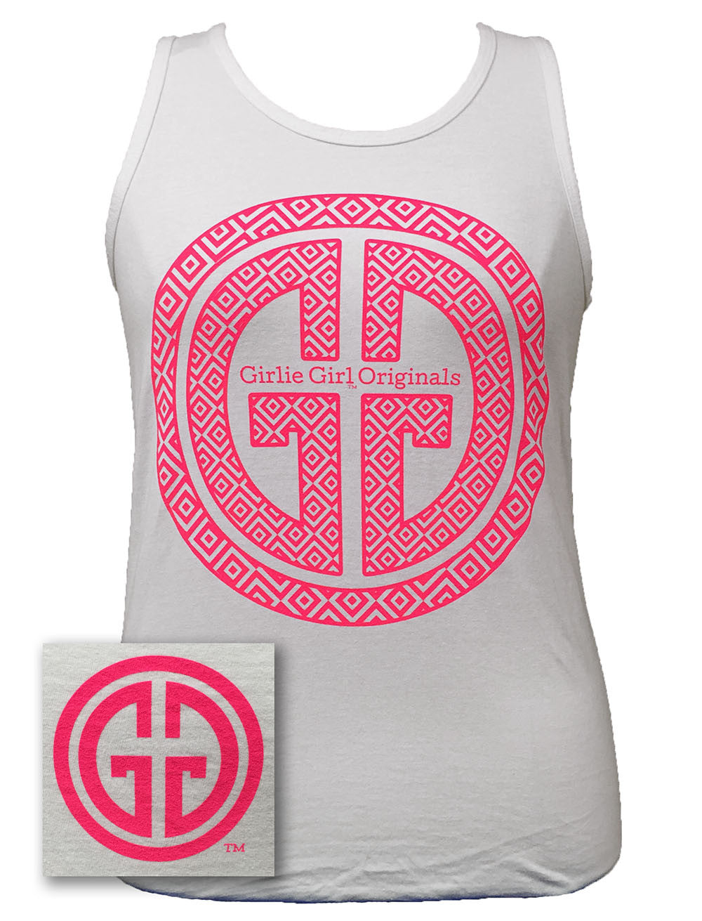 Girlie Girl Originals GGO Logo Tank Comfort Colors White Bright Tank Top - SimplyCuteTees