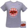 OSU Oklahoma State Buffalo Plaid Logo Sports Grey T-Shirt