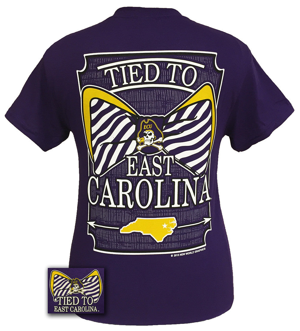 ECU East Carolina Pirates Preppy Tied To Bow Girlie T-Shirt