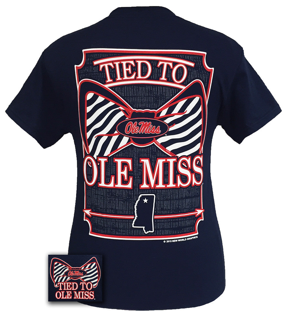 Mississippi Ole Miss Rebels Tied To Prep Bow Girlie Bright T Shirt