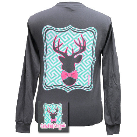 Girlie Girl Originals Collection Preppy Deer Country Bright Long Sleeves T Shirt - SimplyCuteTees