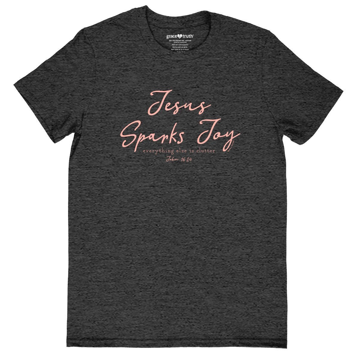 Cherished Girl Grace &amp; Truth Jesus Sparks Joy Girlie Christian Bright T Shirt