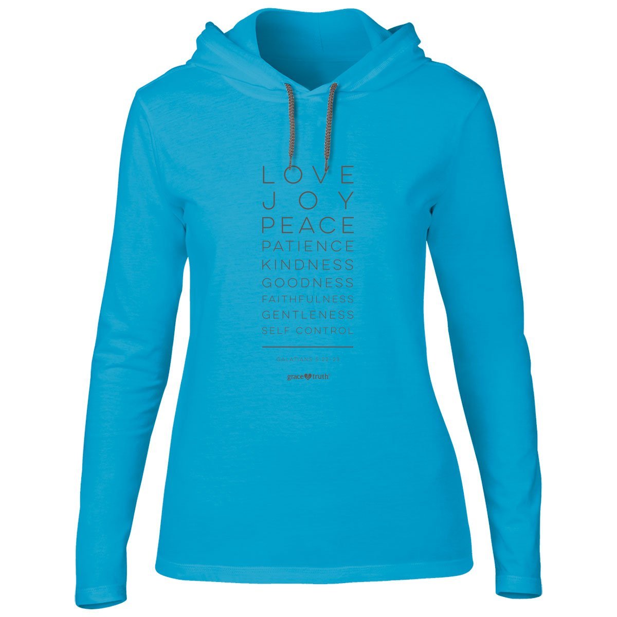 Cherished Girl Grace &amp; Truth Fruit of the Spirit Love Joy Christian Long Sleeve Hoodie T Shirt