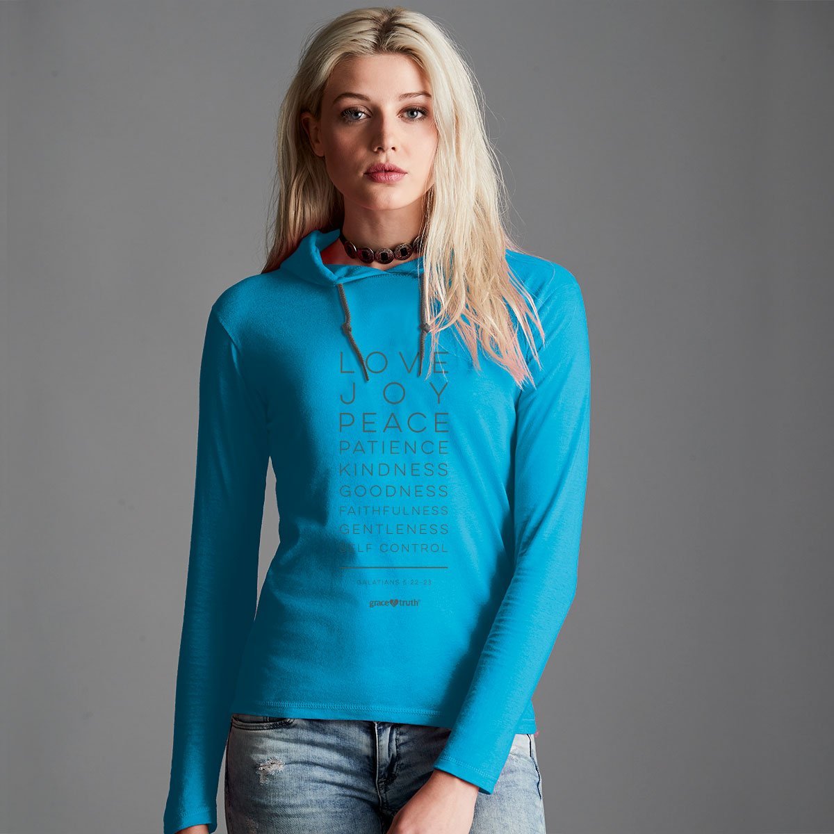 Cherished Girl Grace &amp; Truth Fruit of the Spirit Love Joy Christian Long Sleeve Hoodie T Shirt