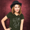 Cherished Girl Grace &amp; Truth It is Well With My Soul V-Neck Girlie Christian Bright T Shirt