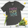 Cherished Girl Grace &amp; Truth Faith Hope Love Christian V-Neck T-Shirt