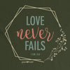 Cherished Girl Grace &amp; Truth Love Never Fails Christian V-Neck T-Shirt