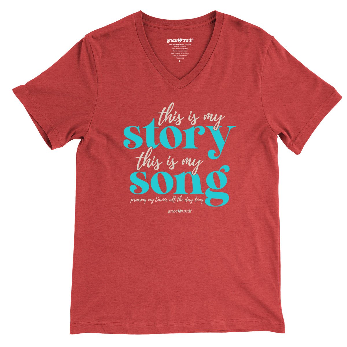 Cherished Girl Grace & Truth This Is My Story Christian V-Neck T-Shirt