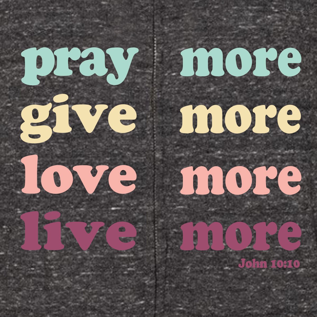 grace &amp; truth Terry Zip Sweatshirt Live More Long Sleeve Hoodie