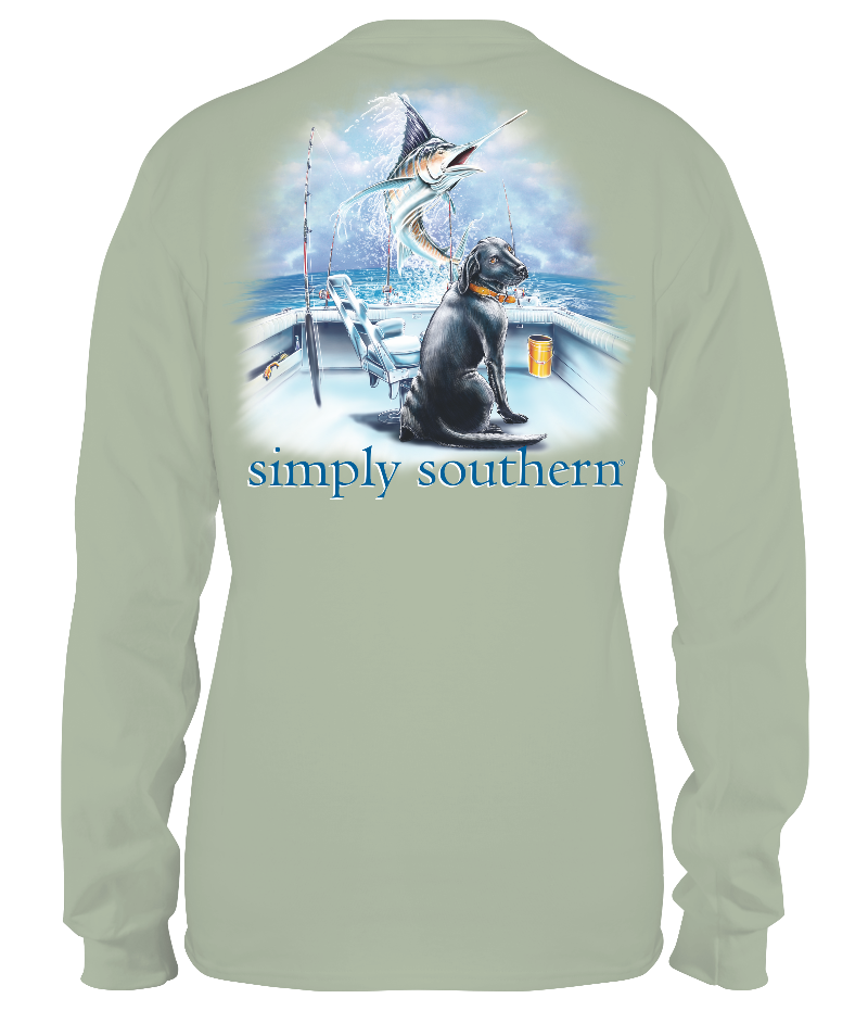 SALE Simply Southern Boat Dog Long Sleeve Unisex T-Shirt