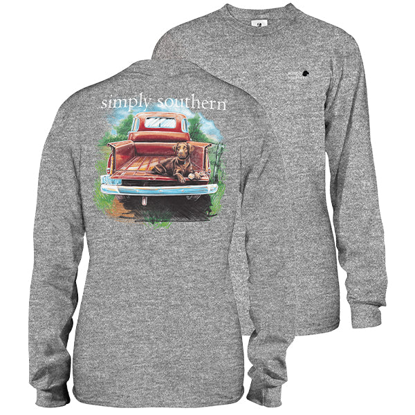 SALE Simply Southern Lab Dog Truck Long Sleeve Unisex T-Shirt