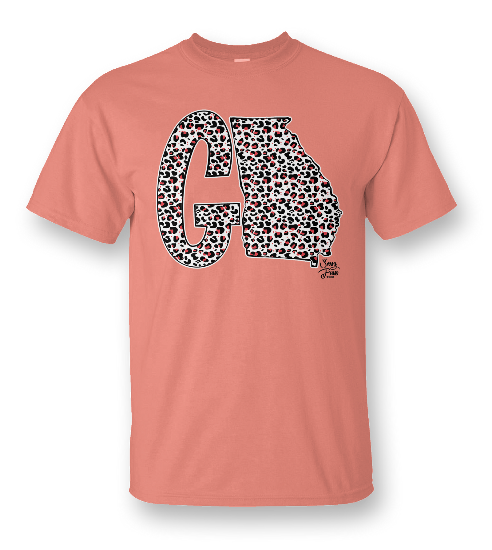 SALE Sassy Frass Georgia Leopard State Canvas Bright Girlie T Shirt