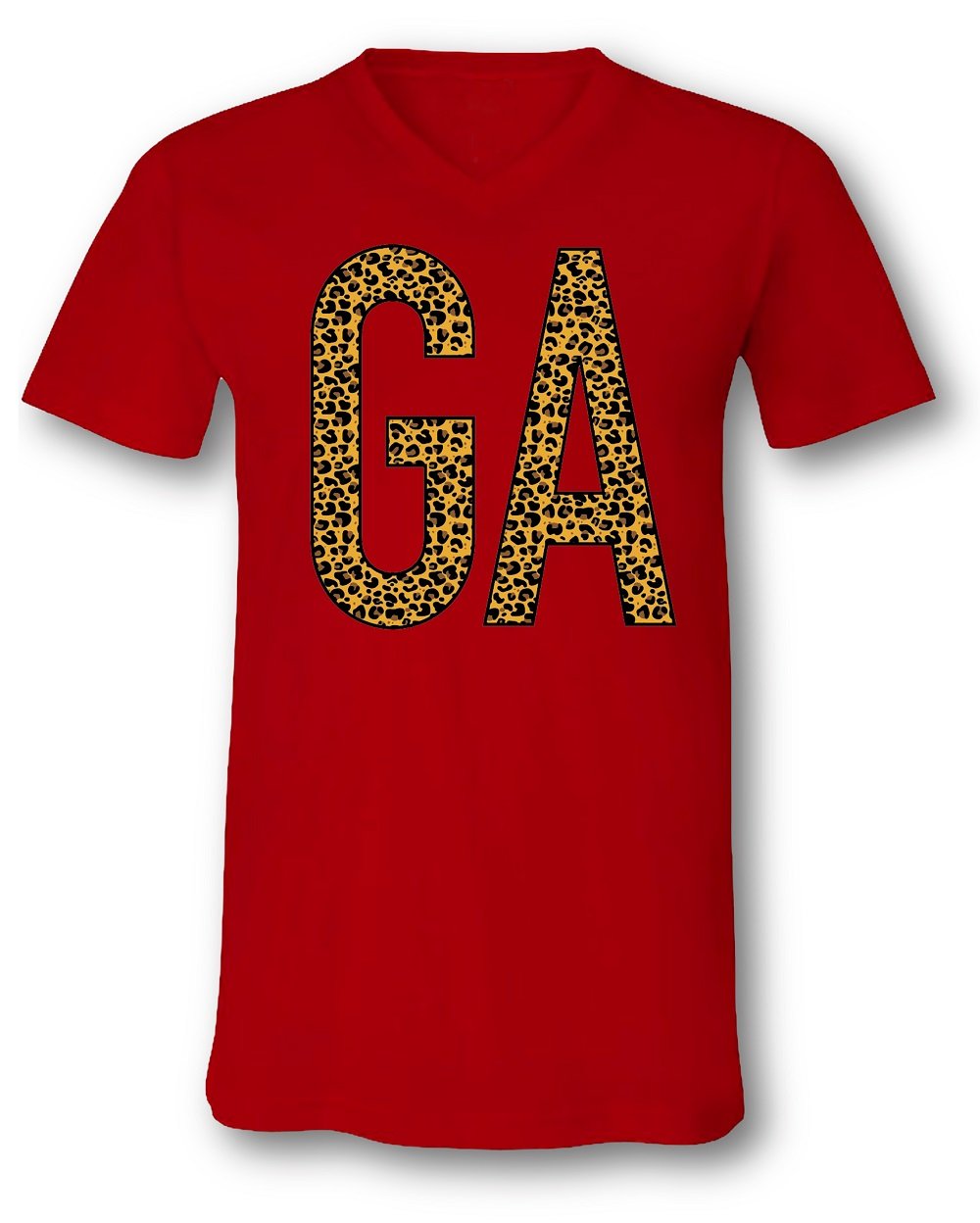 SALE Sassy Frass Georgia State GA Leopard V-Neck Canvas Girlie Bright T Shirt