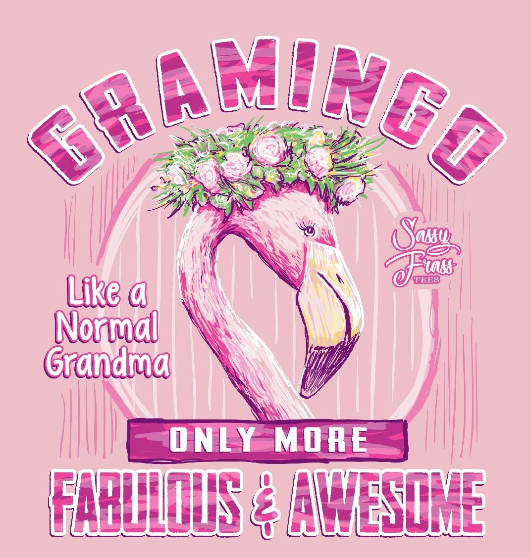 SALE Sassy Frass Gramingo Grandma More Fabulous & Awesome Bright Girlie T Shirt