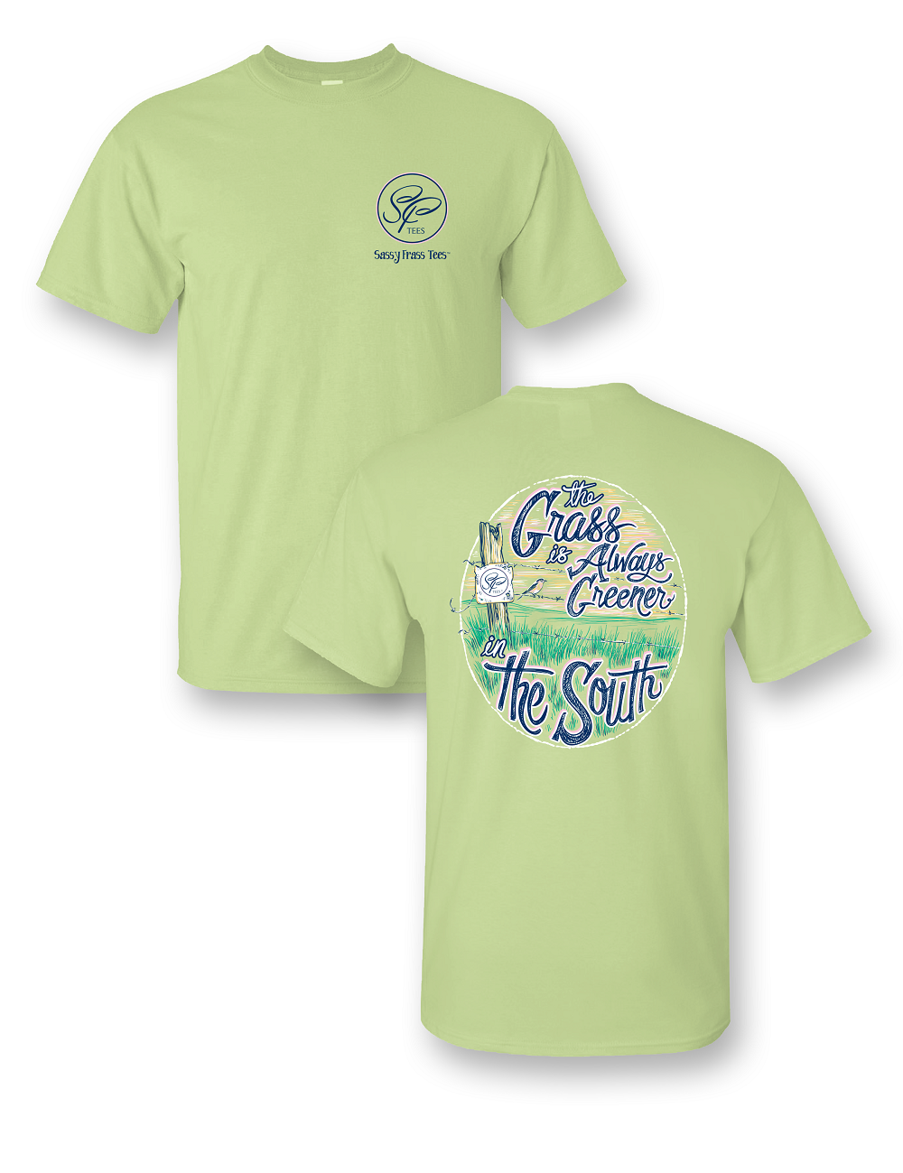 SALE Sassy Frass Grass is Always Greener in the South Bright Girlie T Shirt
