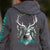 Country Life Feather Deer Dream Gray Full Zip Up Shirt Hoodie