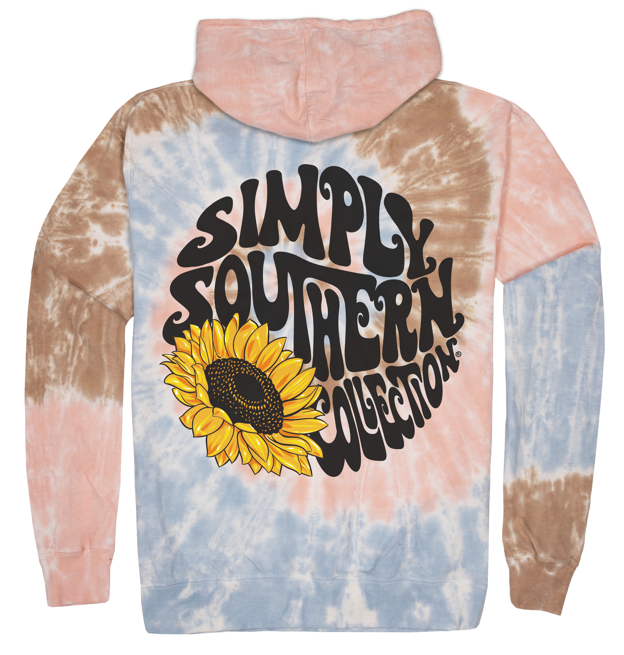 Simply Southern Sunflower Logo Tiedye Pullover Hoodie T-Shirt