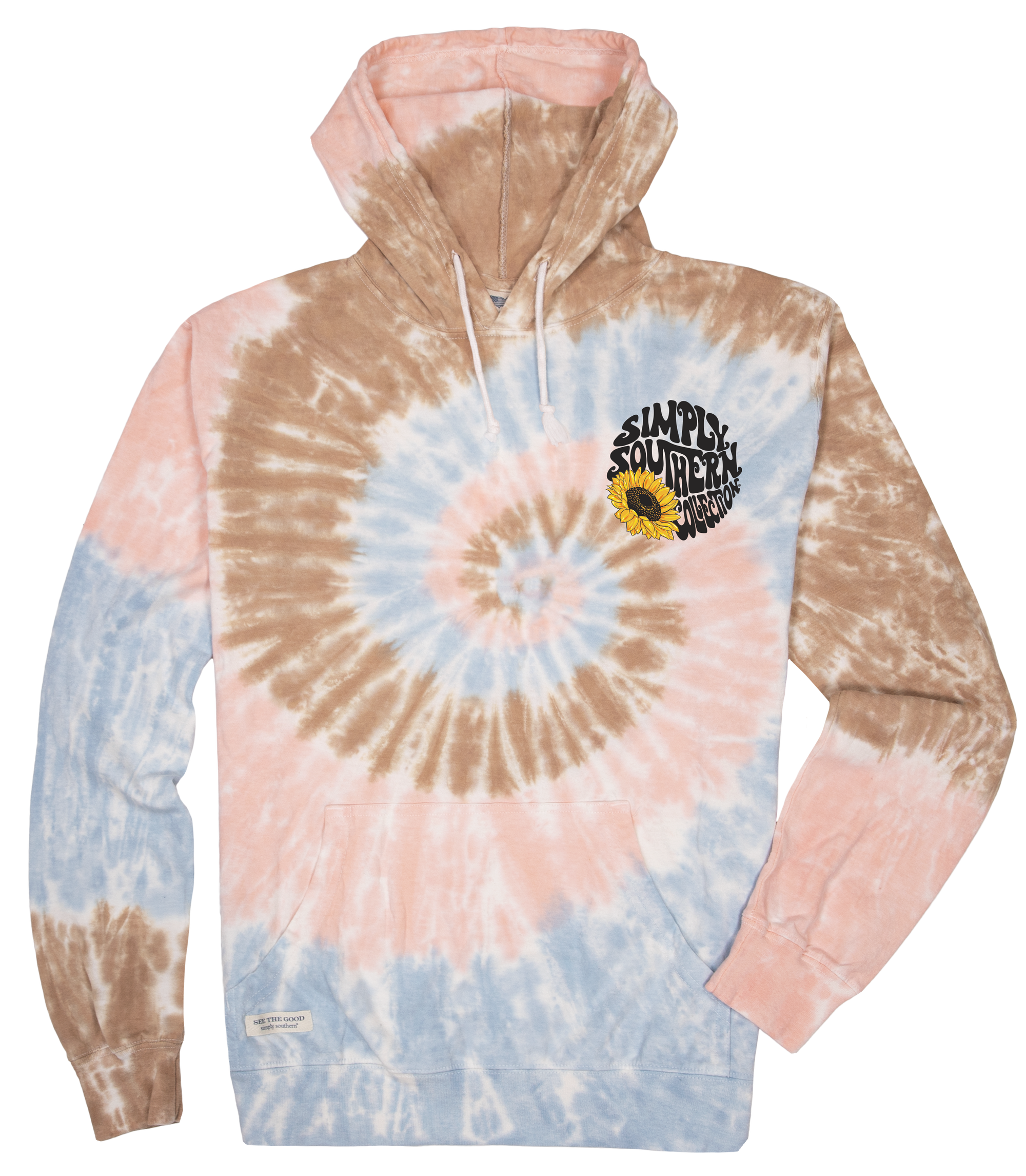 Simply Southern Sunflower Logo Tiedye Pullover Hoodie T-Shirt