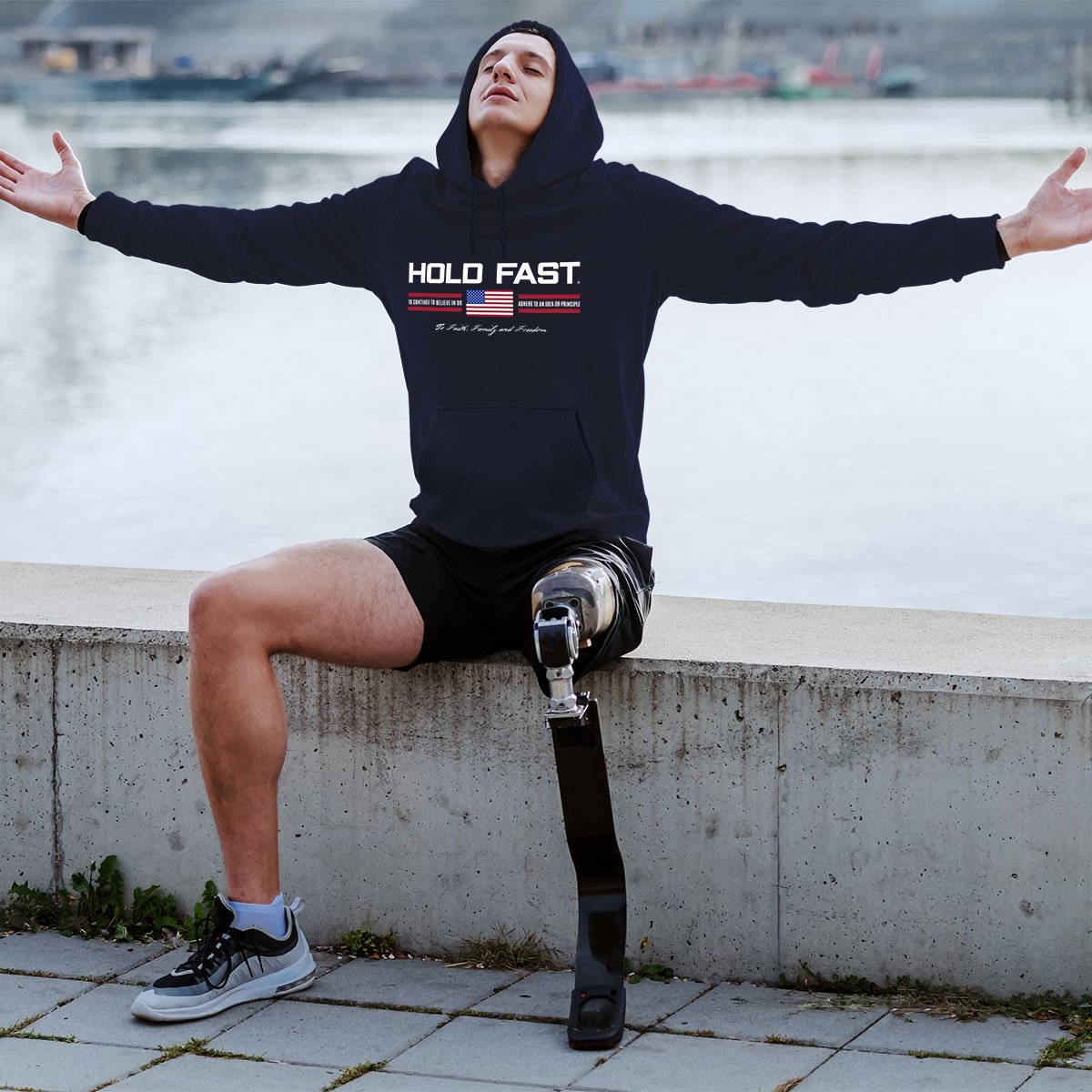 Hold Fast Freedom USA Iconic Unisex Hoodie Sweatshirt