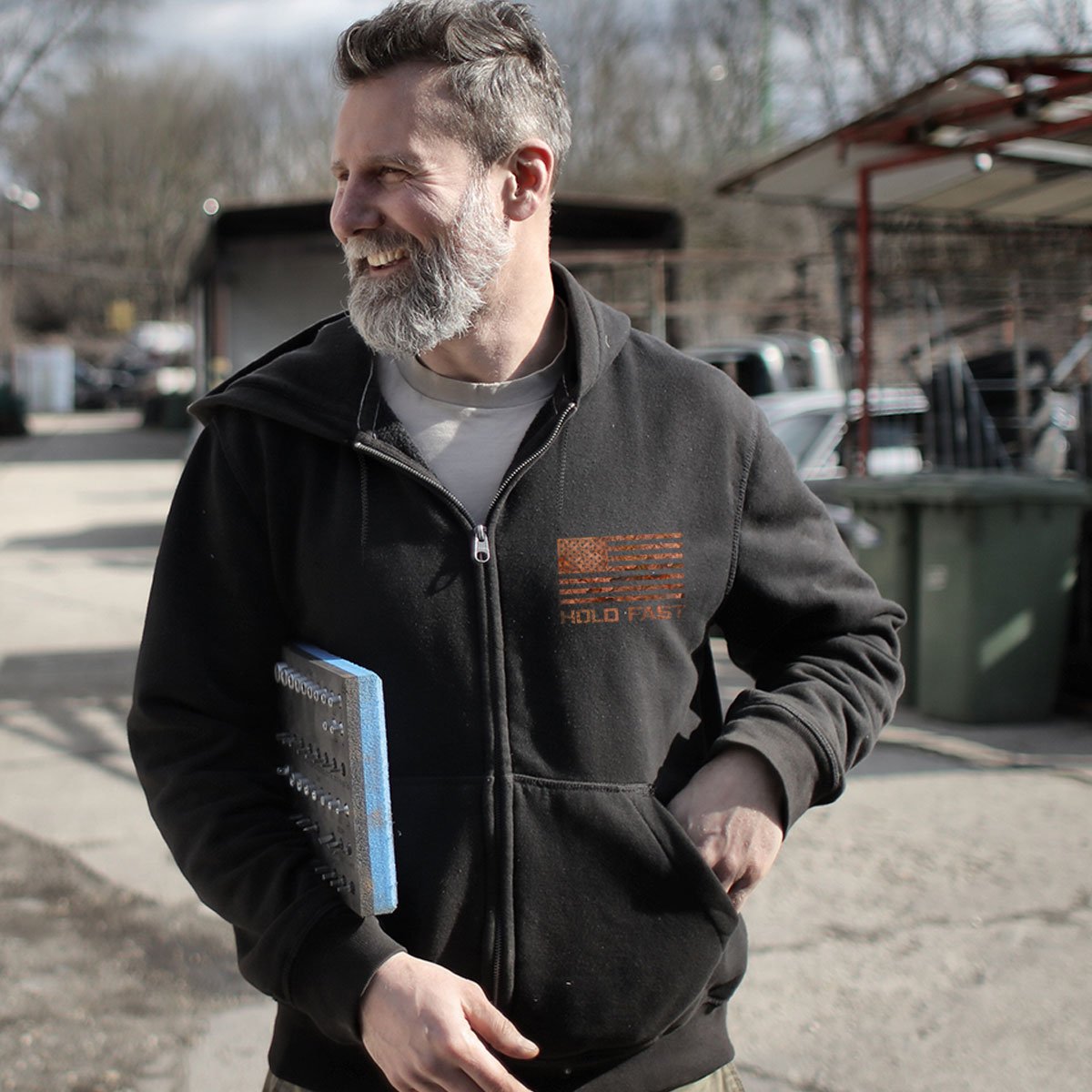 Hold Fast USA Camo Flag Zip Unisex Hoodie Sweatshirt