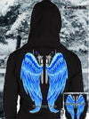 Country Life Outfitters Wings Guns Vintage Black &amp; Blue Bright Girlie Hoodie - SimplyCuteTees