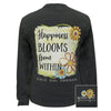 Girlie Girl Originals Preppy Happiness Blooms From Within Long Sleeve T-Shirt
