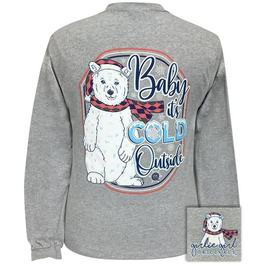 Girlie Girl Originals Preppy Baby Its Cold Outside Holiday Long Sleeve T-Shirt