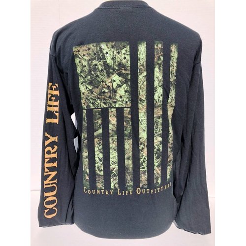Country Life Outfitters Vintage USA Camo Flag Unisex Long Sleeve T-Shirt