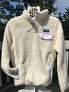 Simply Southern Pullover Preppy Soft Sherpa Cream Long Sleeve Sweatshirt Jacket Sweater